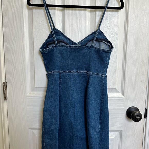 Zara denim mini dress with straps and buttons - Picture 3 of 5